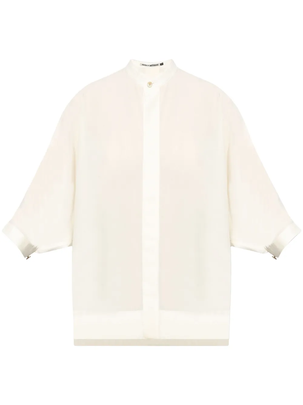 Issey Miyake single plait round collar top | White | Image 1