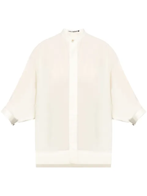 Issey Miyake single plait round collar top
