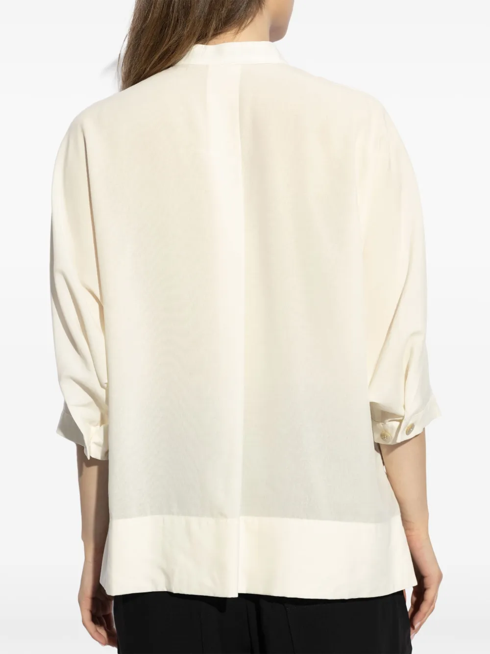 Issey Miyake Top met ronde kraag Wit