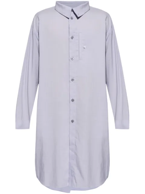 Homme Plissé Issey Miyake PL Ramie folded-yoke longline shirt
