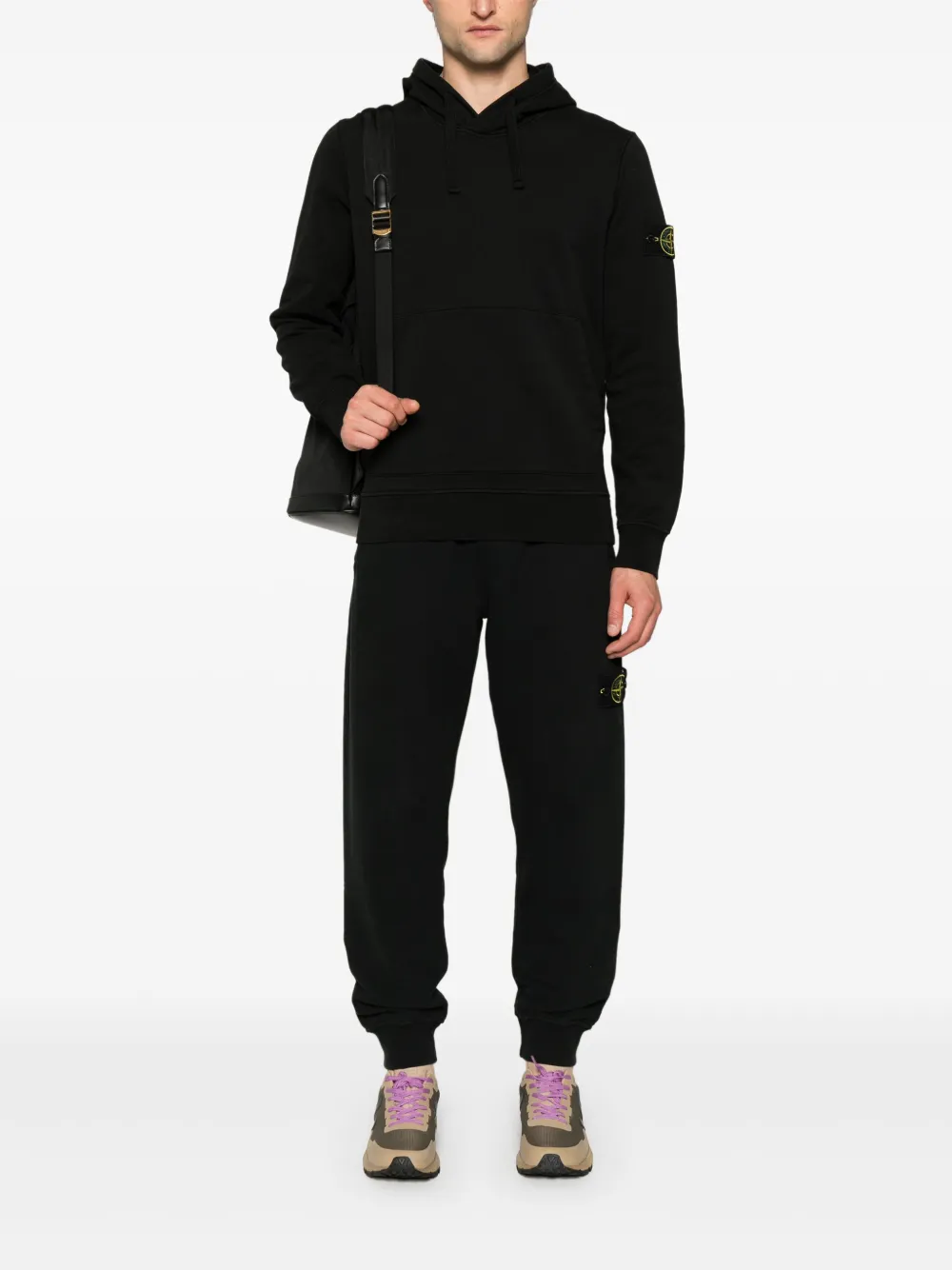 Stone Island Hoodie met Compass-logopatch - Zwart