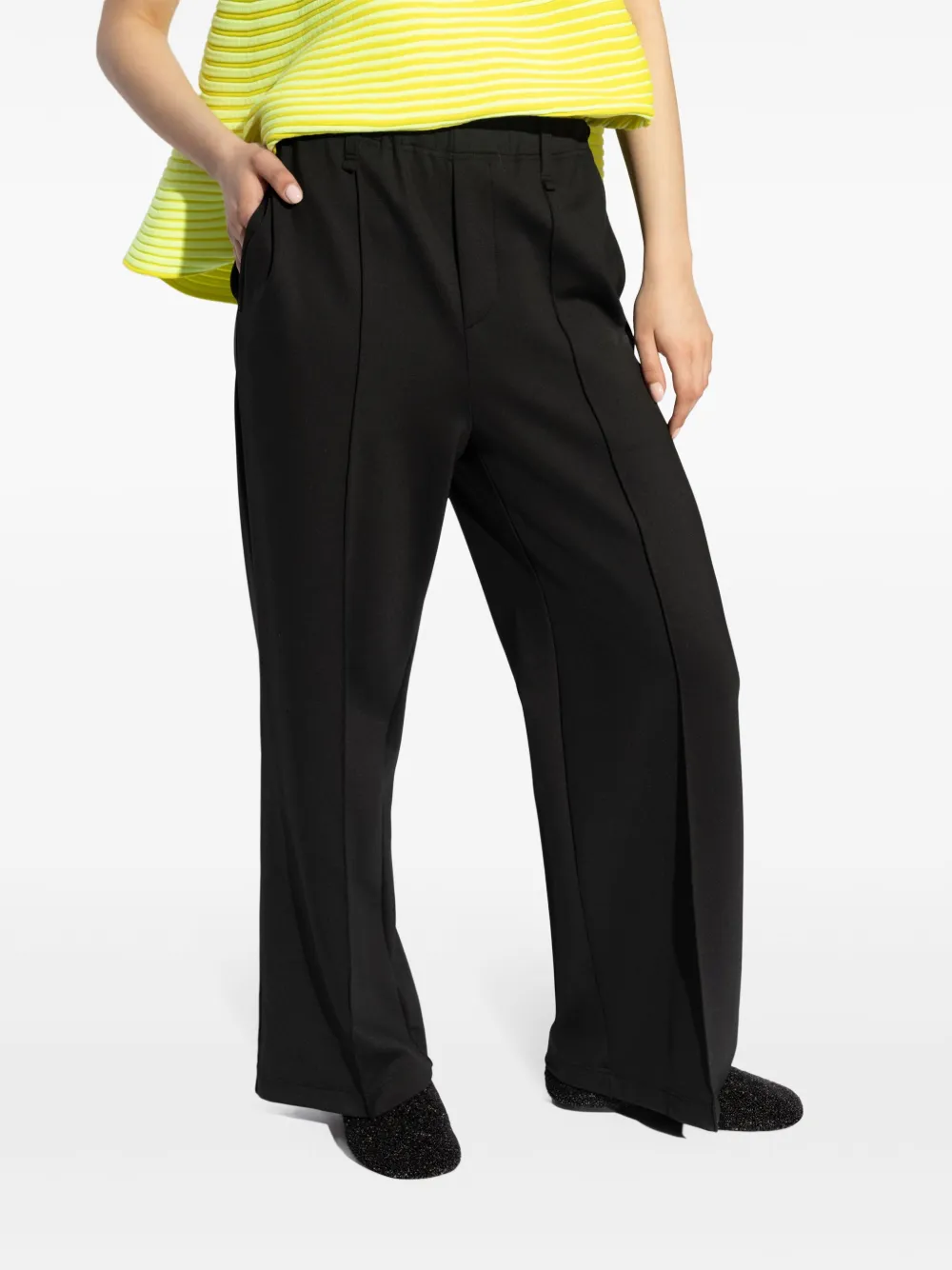Issey Miyake Broek met lange pijpen Zwart