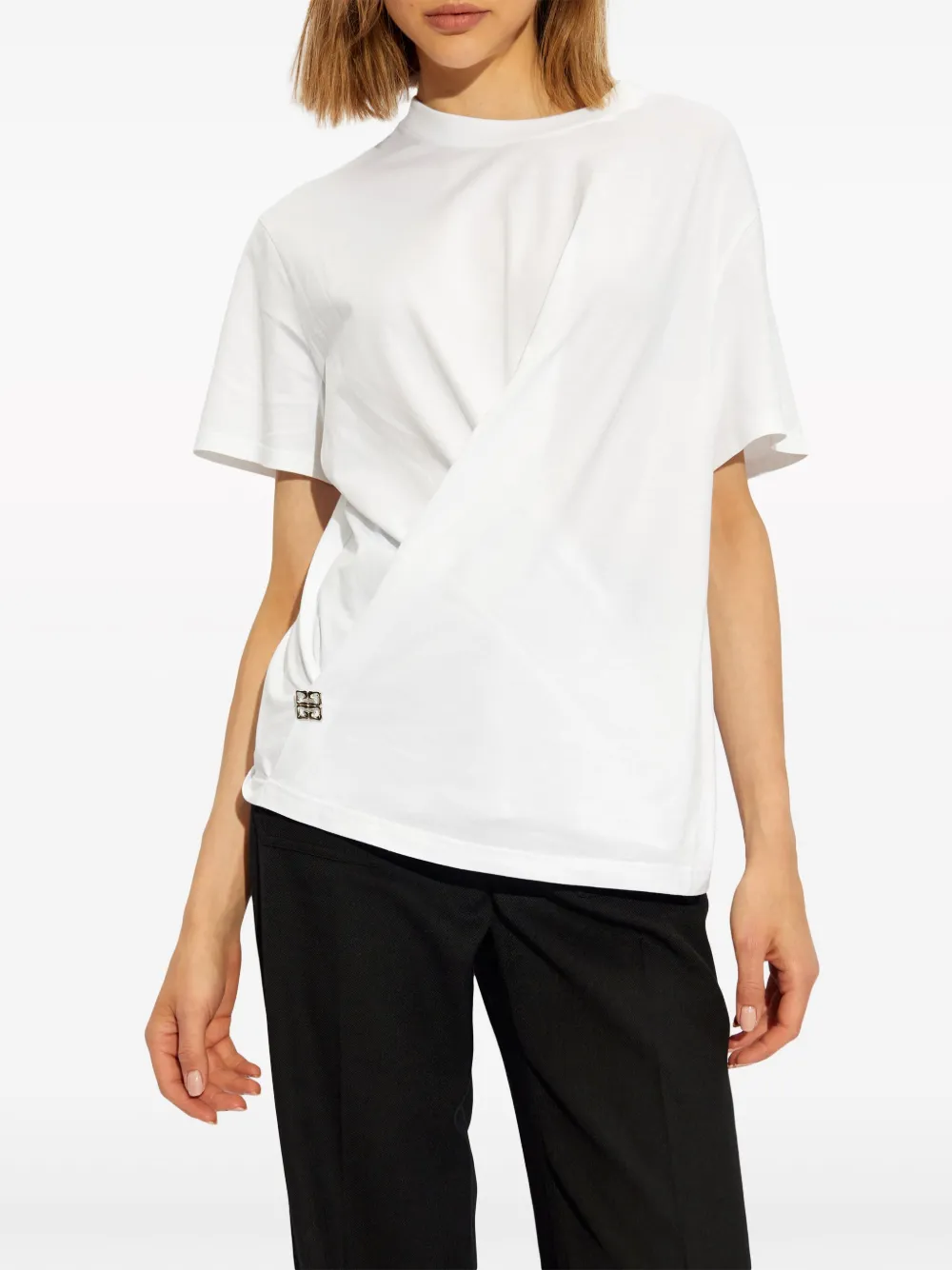 Givenchy T-shirt met 4G-plakkaat Wit