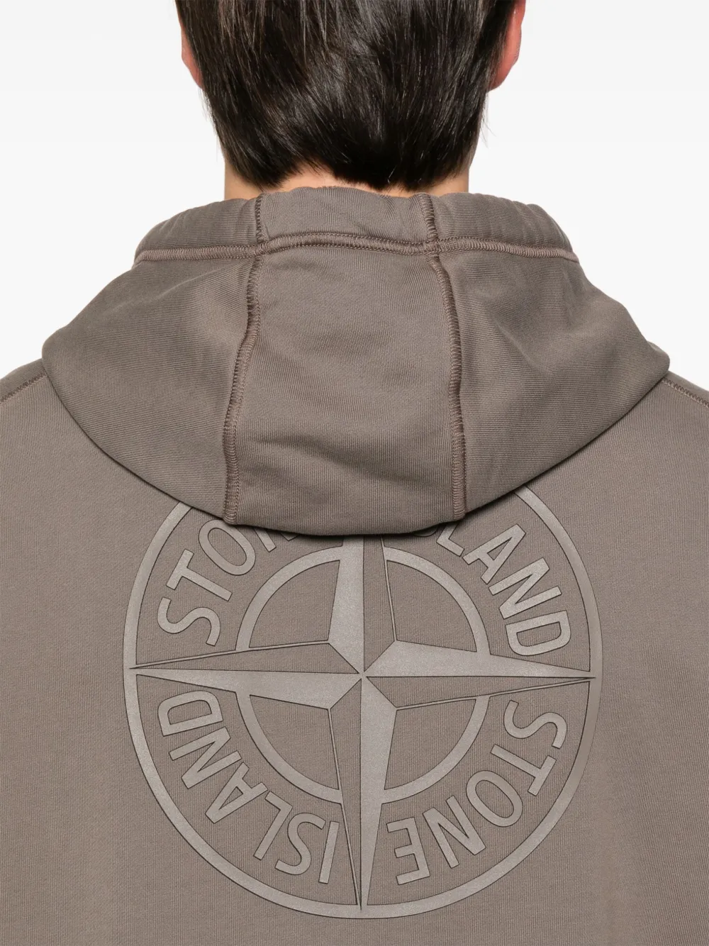 Stone Island Hoodie met logoprint Beige