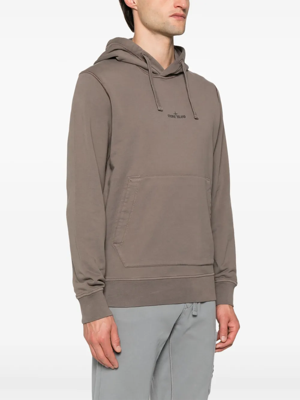 Stone Island Hoodie met logoprint Beige