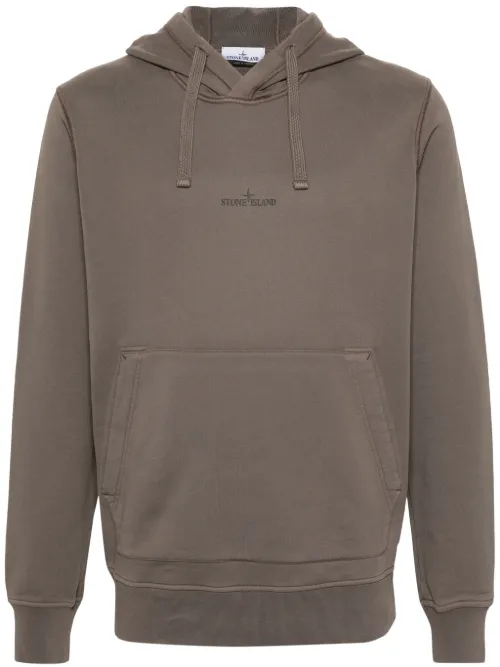 Hoodie en coton à logo imprimé - Stone Island - Modalova