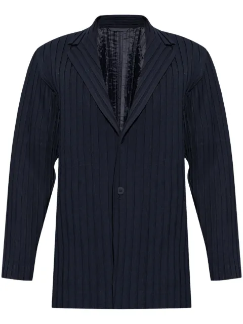 Homme Plissé Issey Miyake chamarra plisada con cuello en V