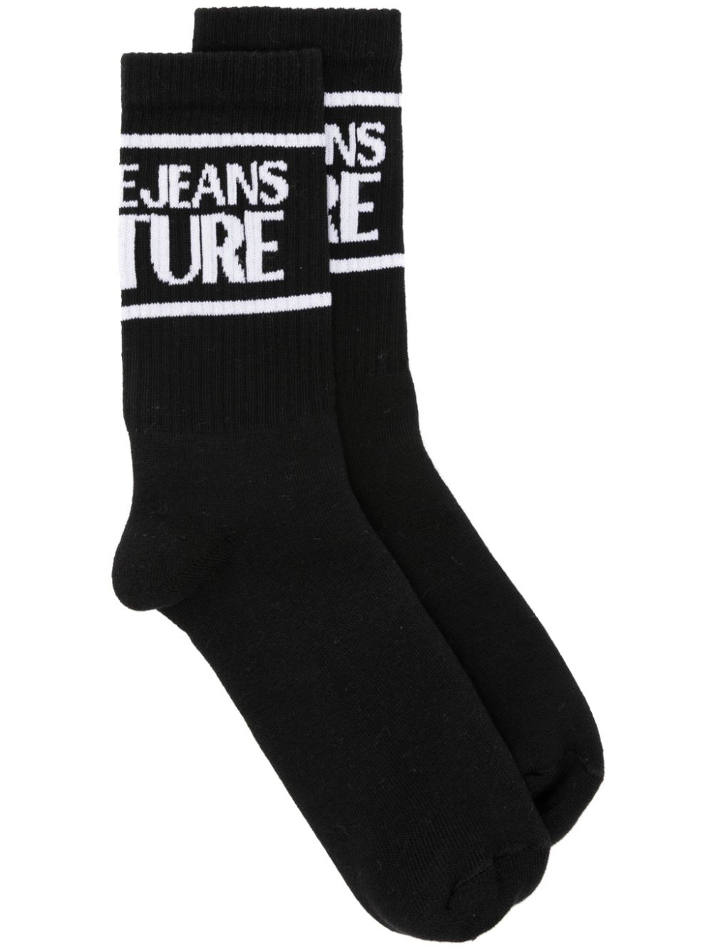 logo-intarsia knitted socks