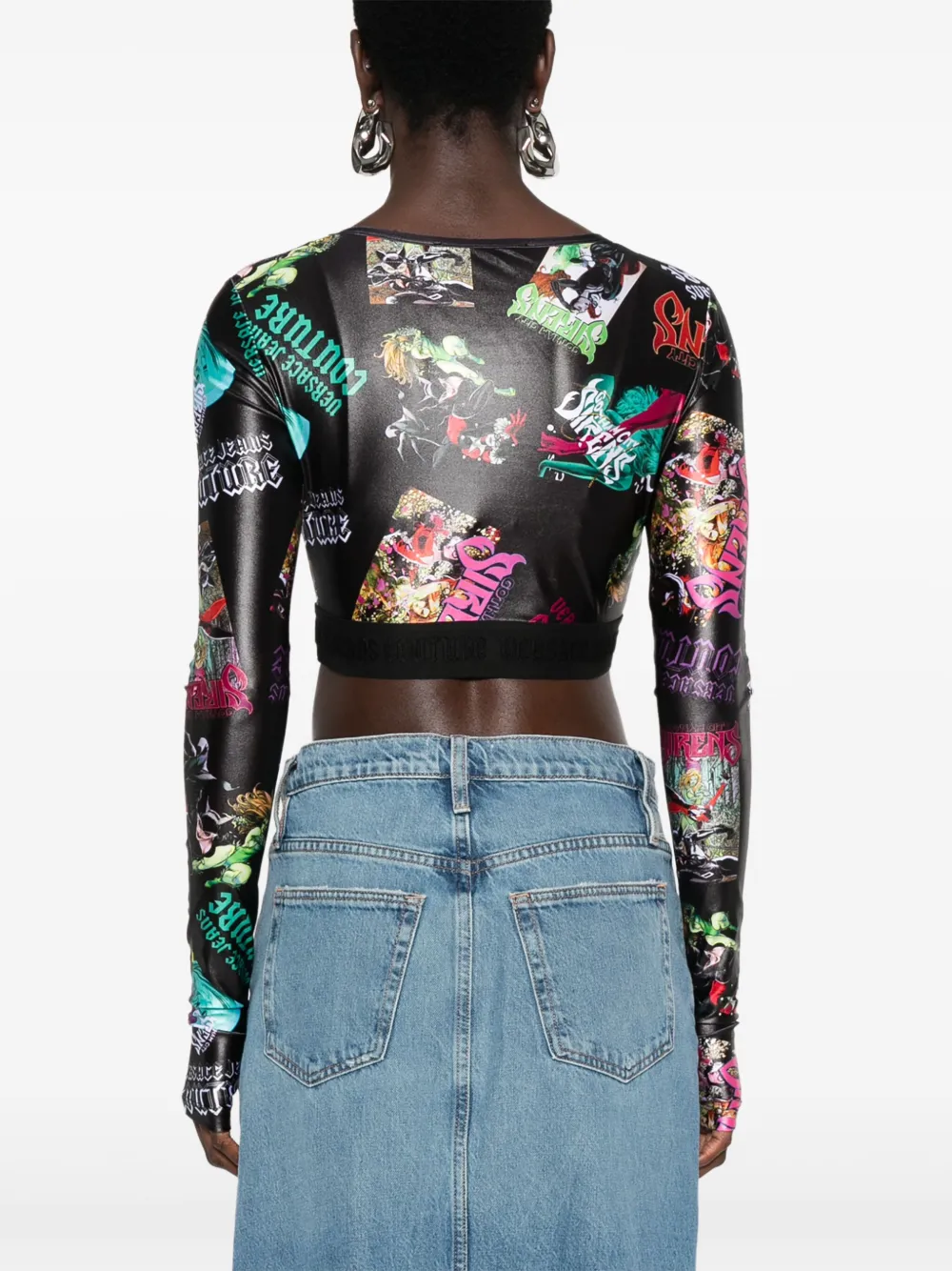 Versace Jeans Couture graphic-print cropped T-shirt