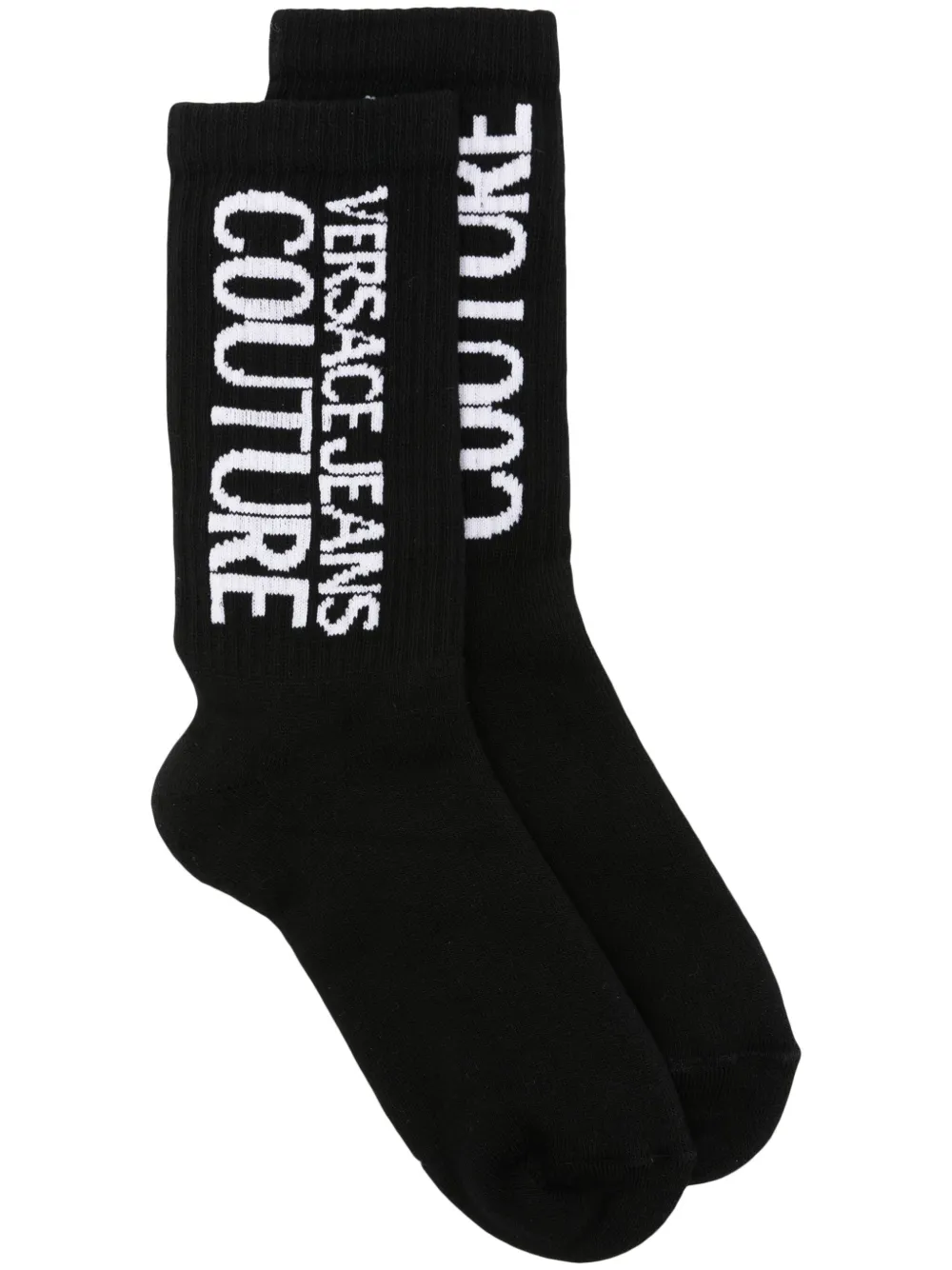 logo-intarsia knitted socks