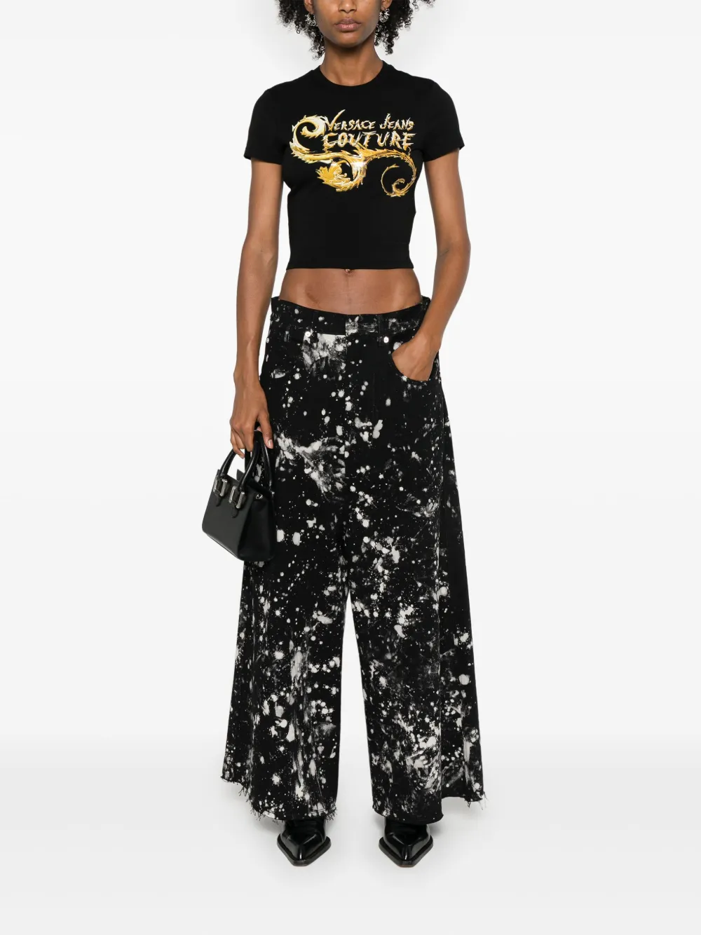 Cheap Versace Jeans Couture Chromo Couture cropped T-shirt Women