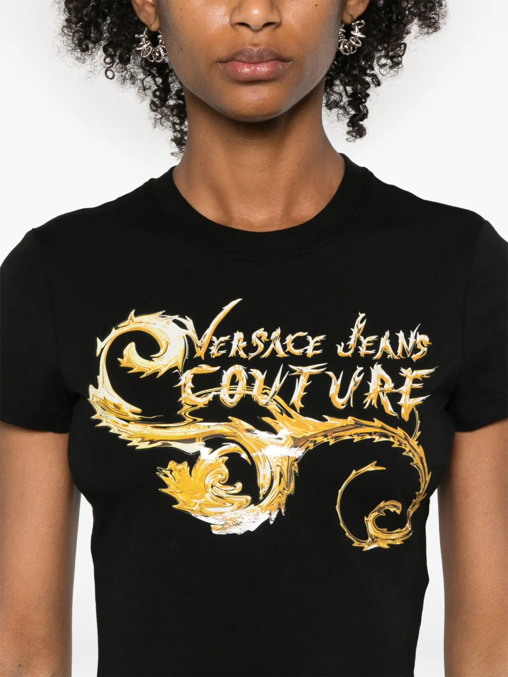 Cheap Versace Jeans Couture Chromo Couture cropped T-shirt Women