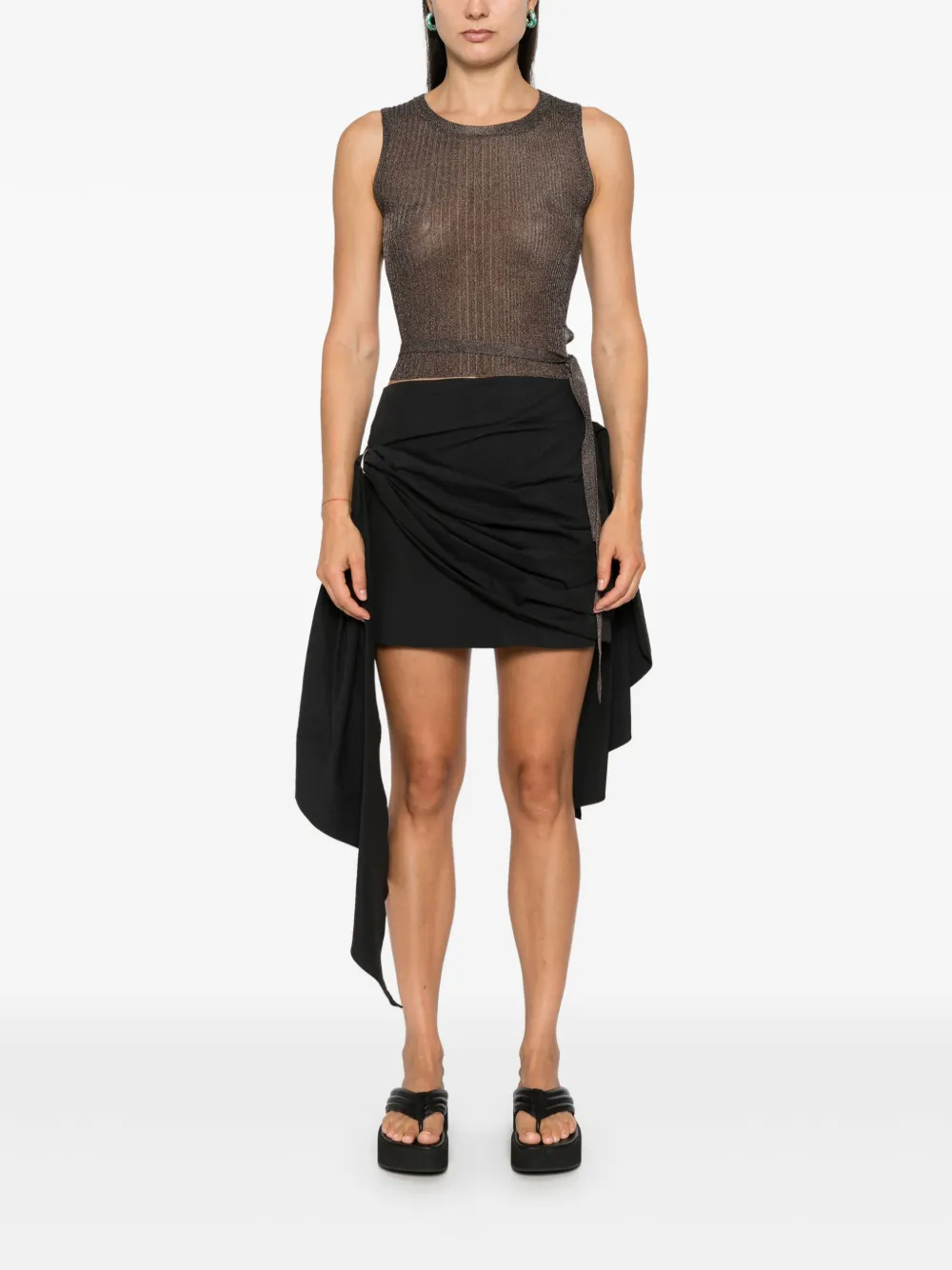 LIU JO lurex-detail top - Bruin