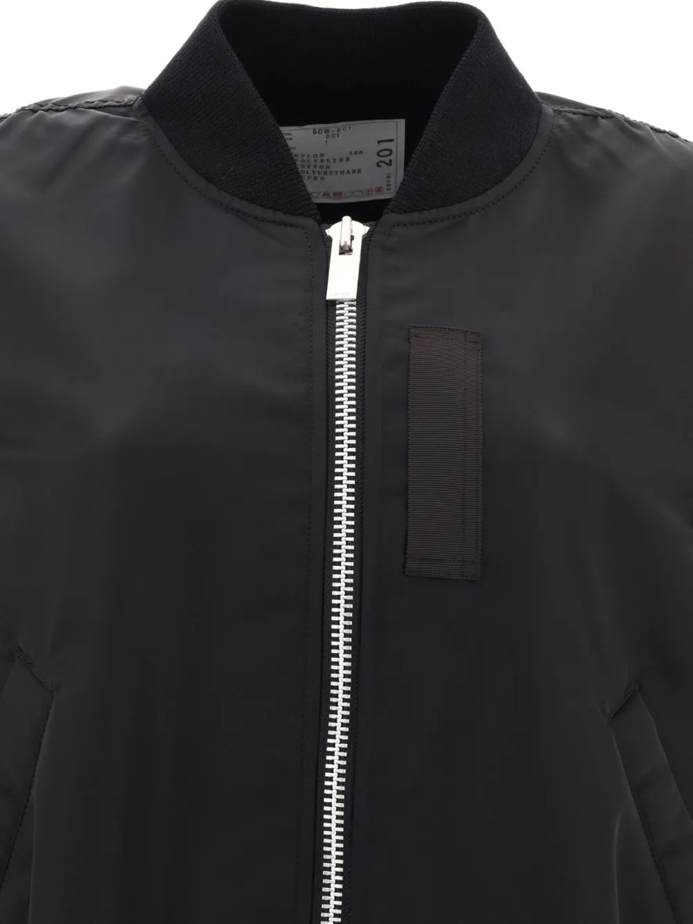 sacai Bomberjack met kraag Zwart