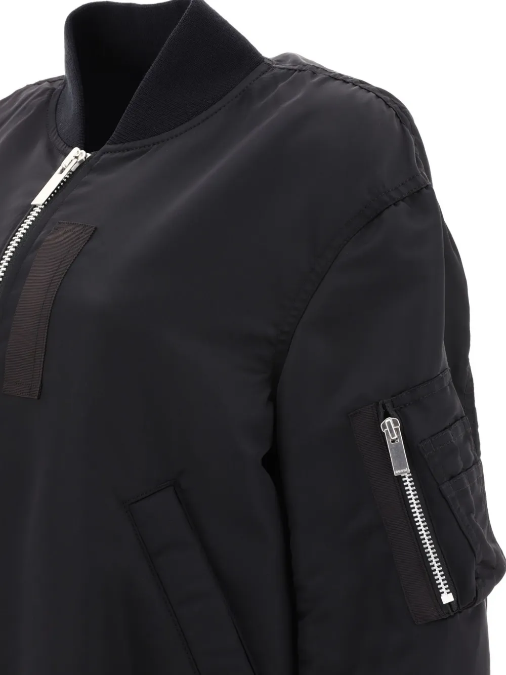 sacai Bomberjack met kraag Zwart