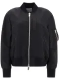 sacai baseball-collar zip-up bomber jacket - Black