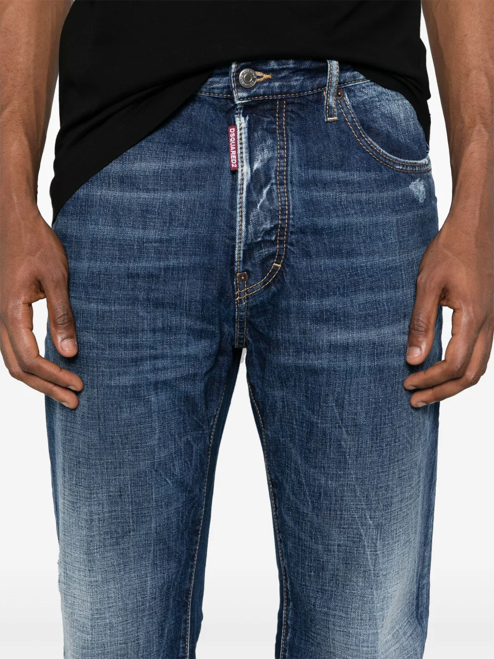 Cheap DSQUARED2 642 mid-rise straight-leg jeans Men