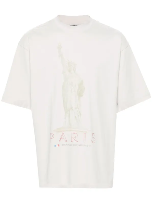 Balenciaga Paris Liberty Cotton T shirt White FARFETCH CA
