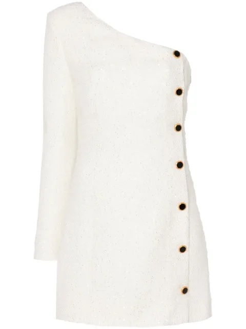 Alessandra Rich sequined one-sleeve mini dress