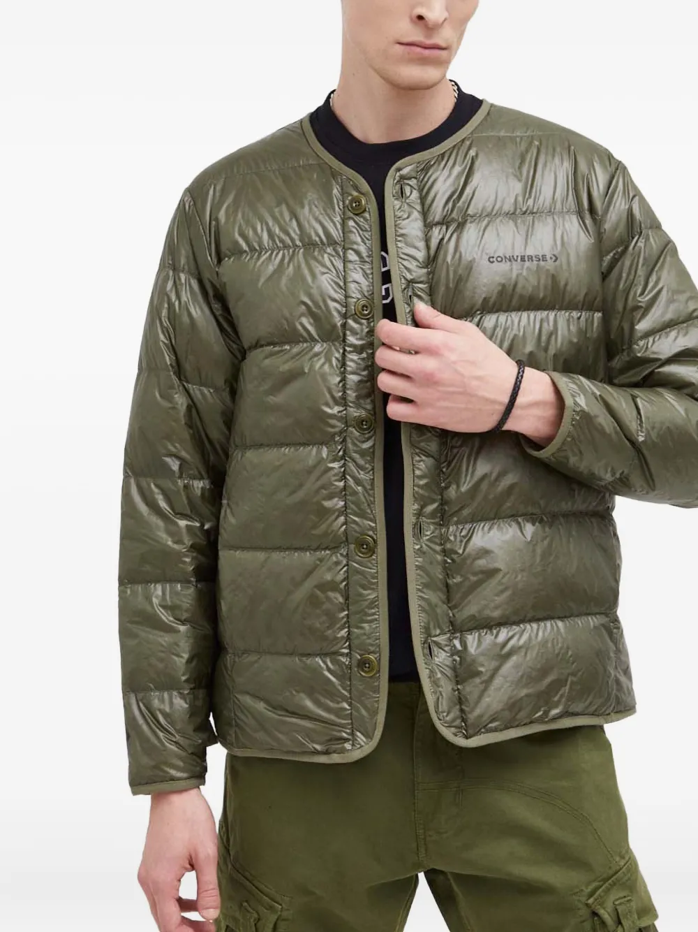 Converse double-layer zip hooded jacket | Black | Image 1