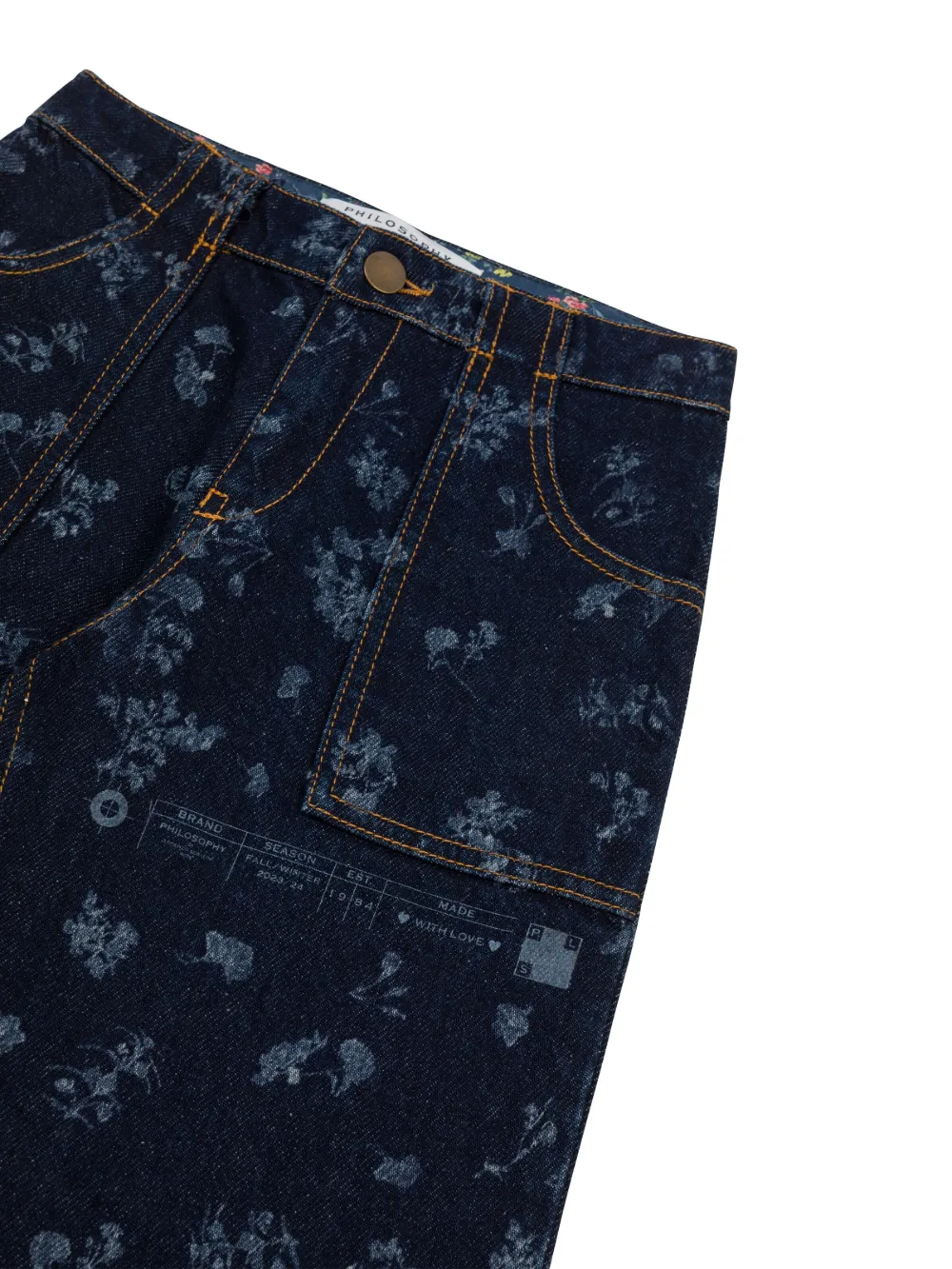 Philosophy Di Lorenzo Serafini Kids Straight jeans met bloemenprint Blauw