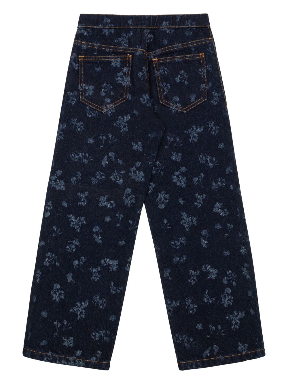 Philosophy Di Lorenzo Serafini Kids floral-print straight-leg jeans - Blauw