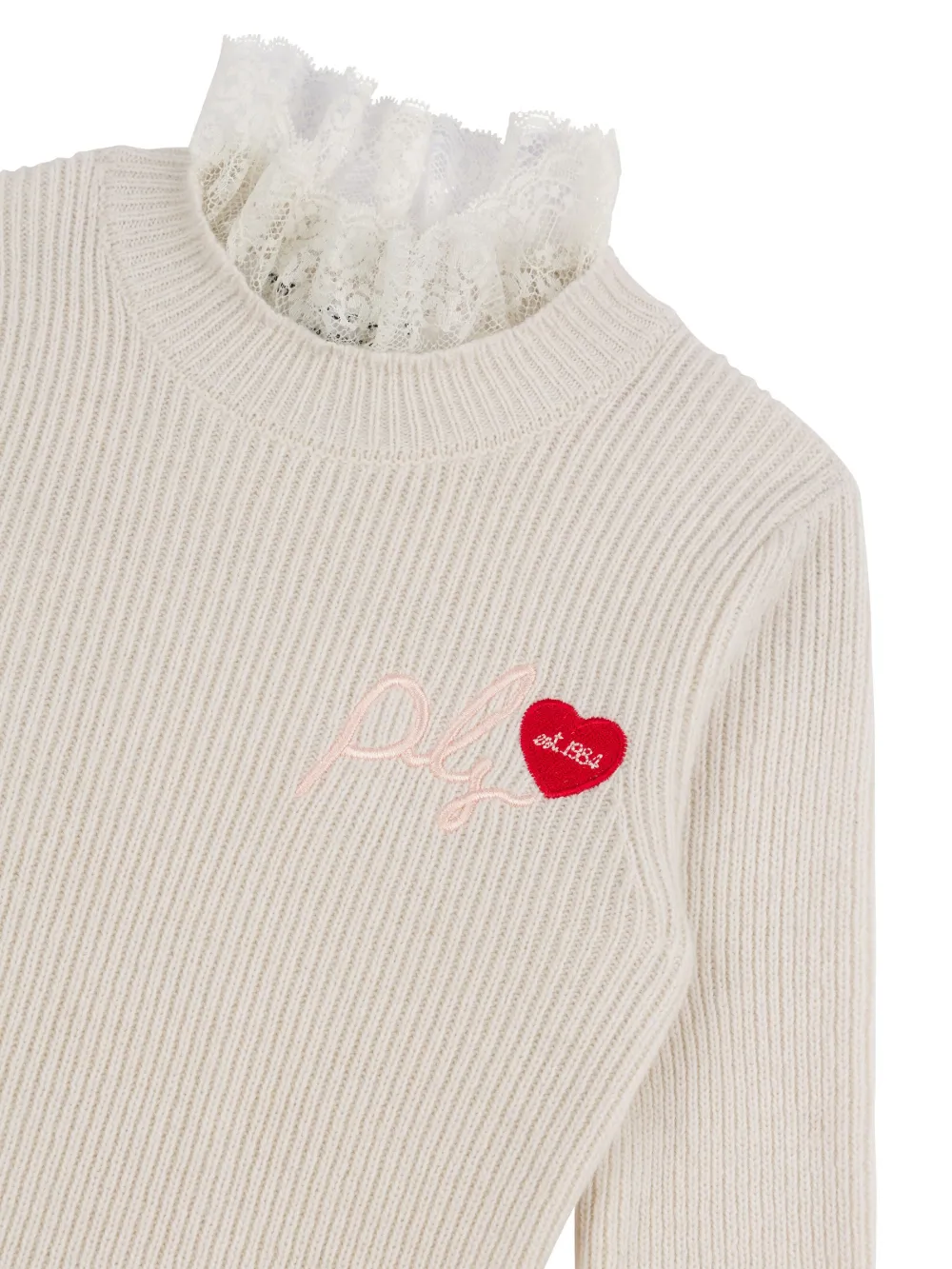 Philosophy Di Lorenzo Serafini Kids Gebreide top met geborduurd logo Beige