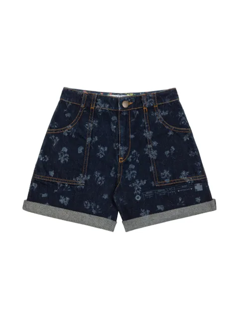 Philosophy Di Lorenzo Serafini Kids floral-print straight-leg denim shorts