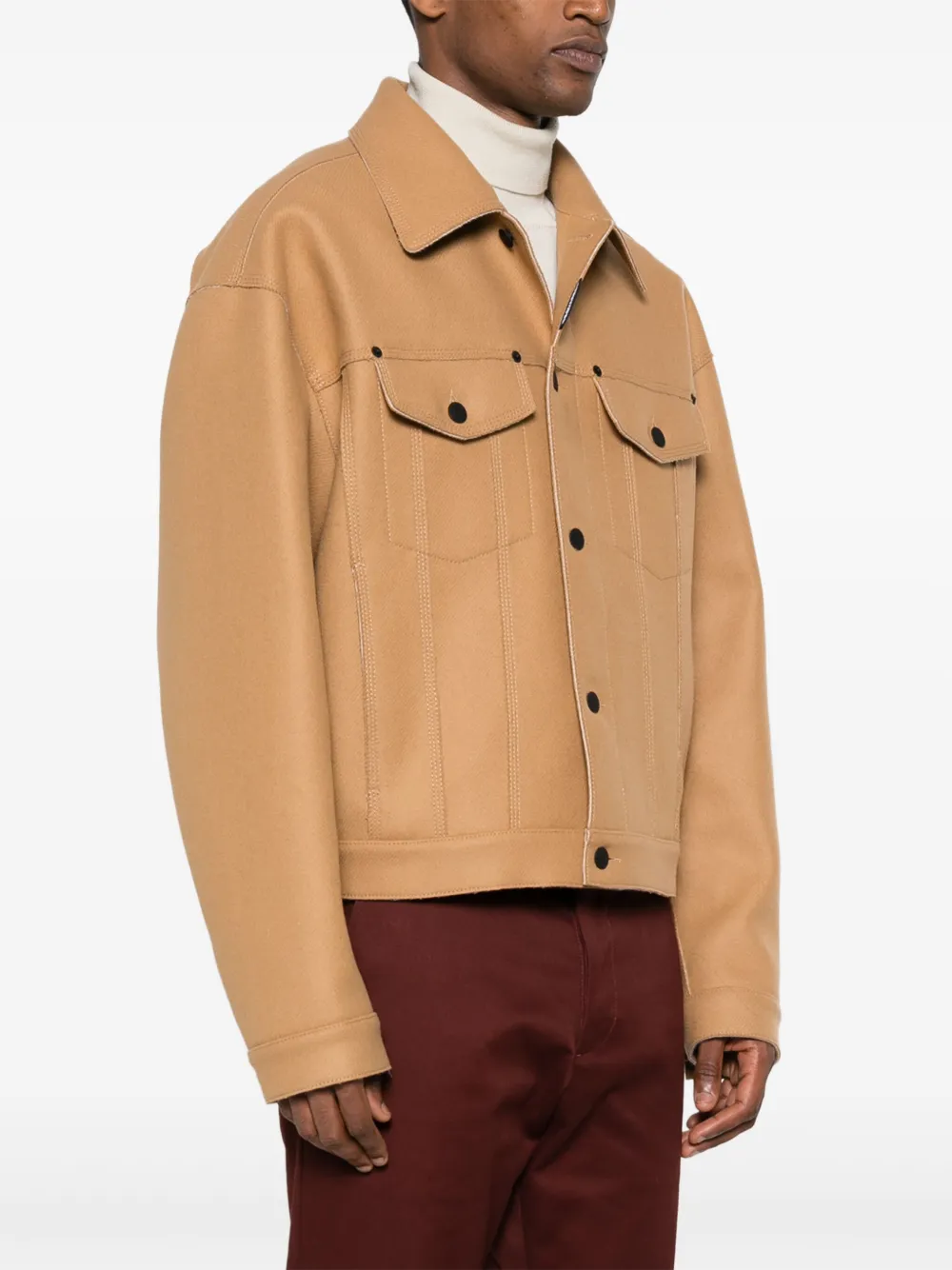 DSQUARED2 Shirtjack met oversized kraag Beige