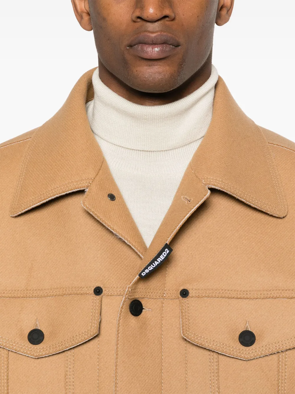DSQUARED2 Shirtjack met oversized kraag Beige