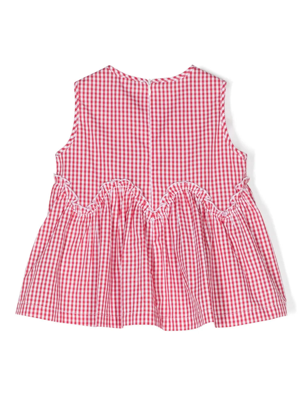 Il Gufo Mouwloze jurk met gingham ruit - Rood
