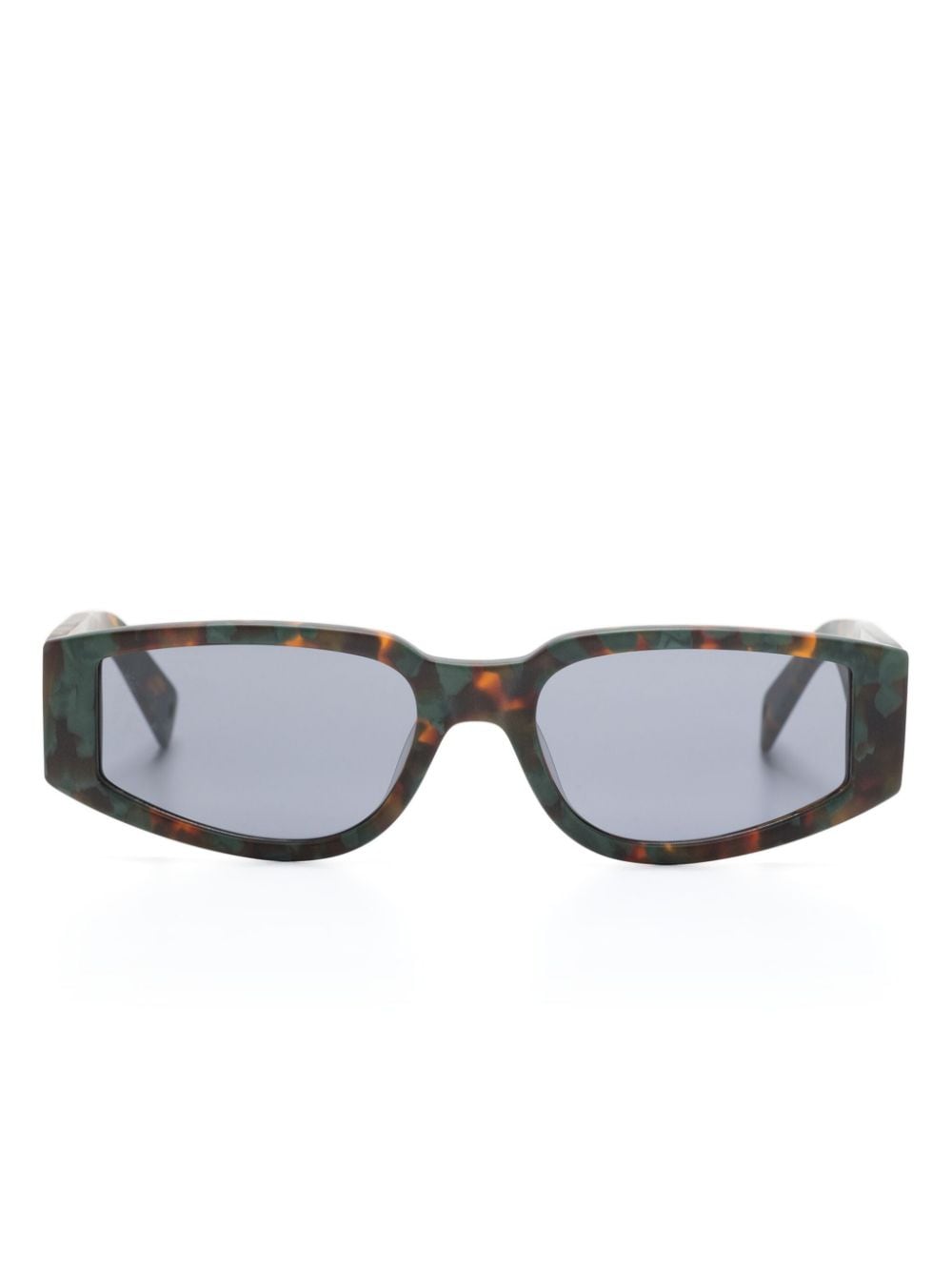 Paura Vegas Rectangle-frame Sunglasses In Black