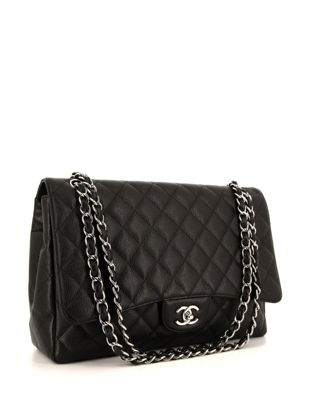 Chanel jumbo black caviar silver hardware sale