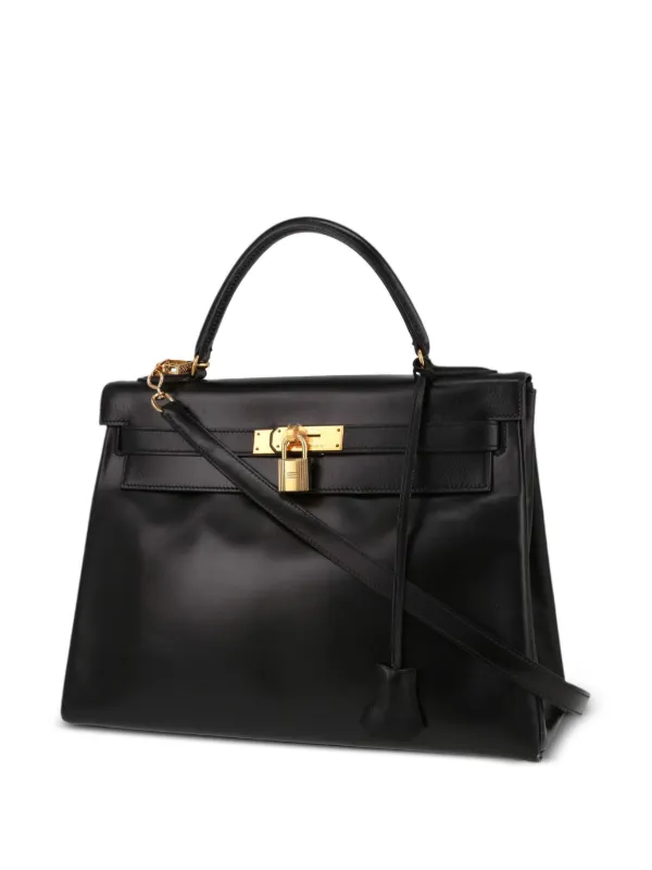 Hermès Pre-Owned 1988 Kelly 32 two-way Handbag | Black