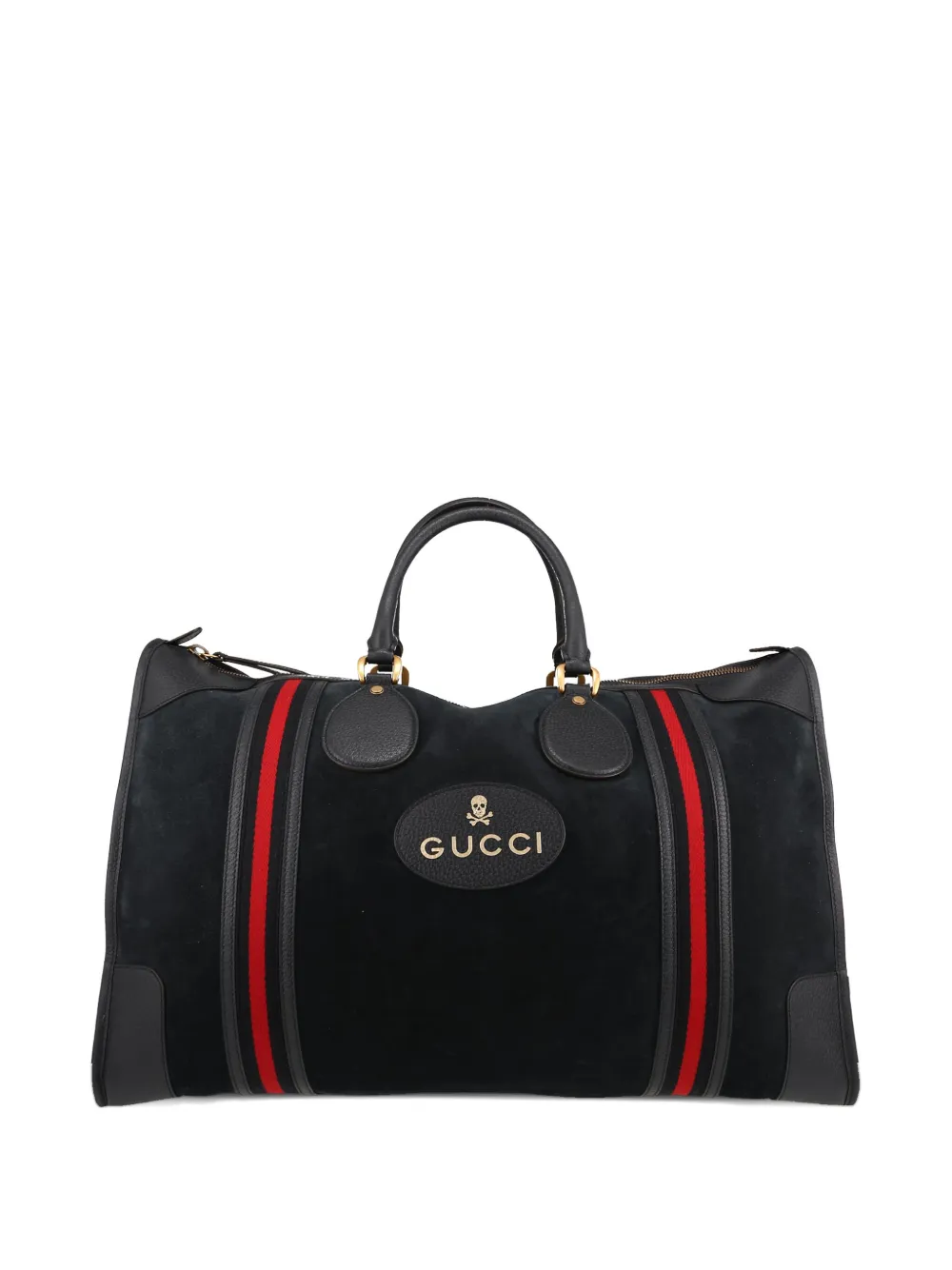 Gucci Pre-Owned Web-stripe suede tote bag - Blu