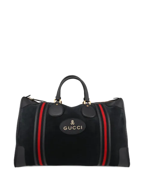Gucci Pre-Owned Web-stripe suede tote bag
