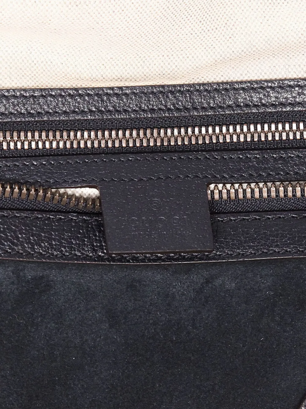Pre-owned Gucci Web-stripe Suede Tote Bag In Blue