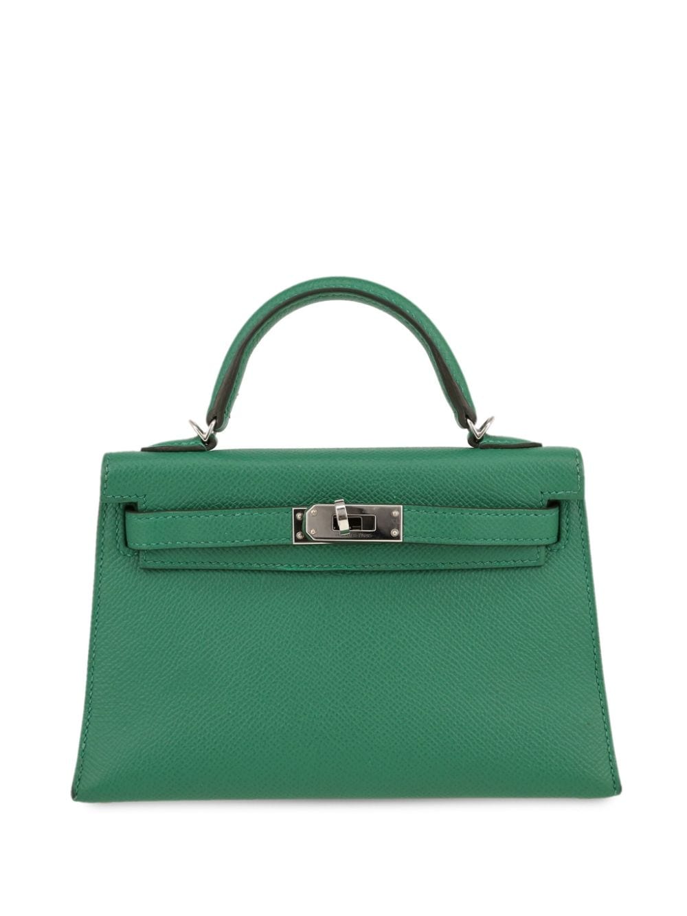Pre-owned Hermes Kelly Horizontal 20 Two-way Handbag In Green