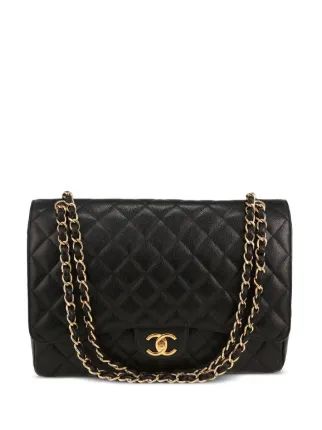 Chanel ブラック ショルダーバッグ CHANEL Pre-Owned ジャンボ ダブルフラップ ショルダーバッグ