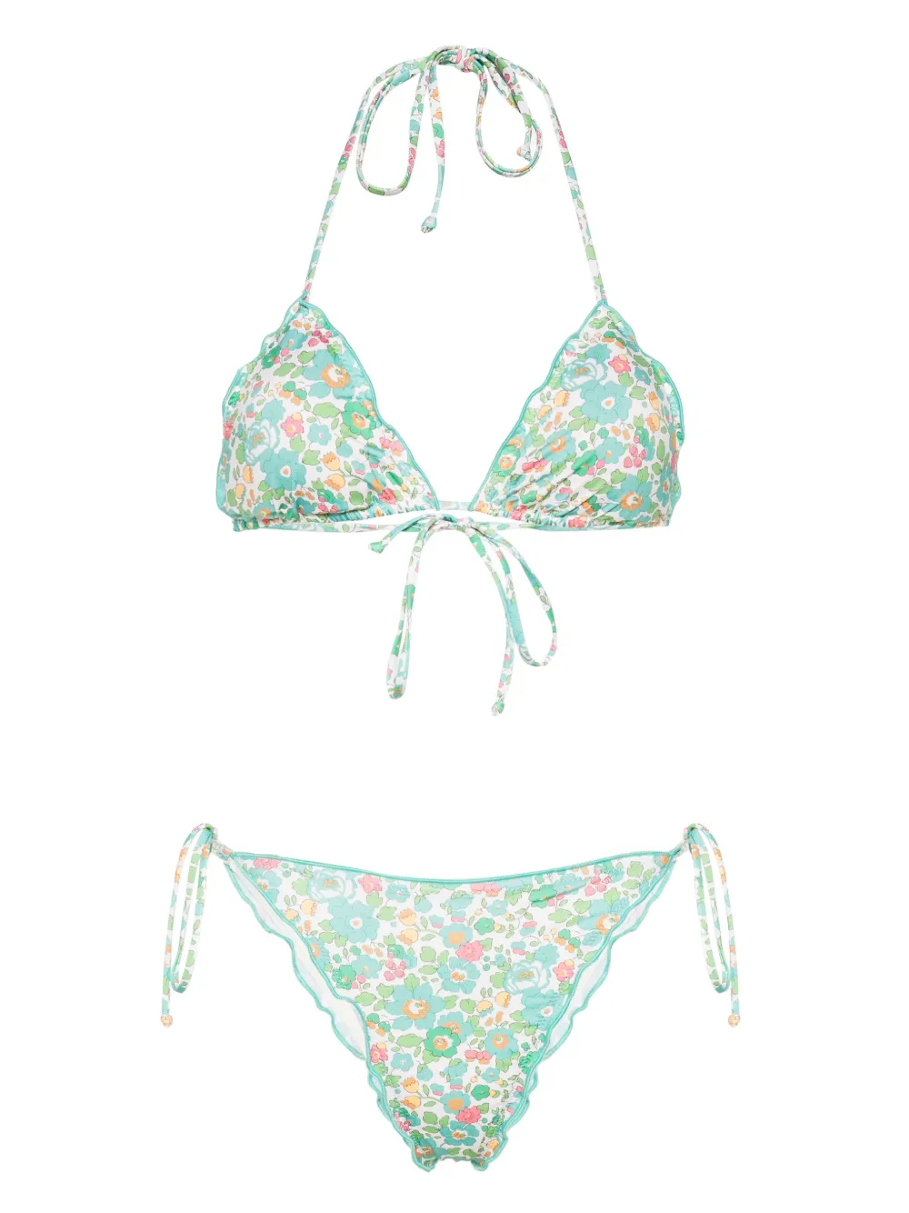 Mc2 Saint Barth Floral Print Bikini Set Farfetch