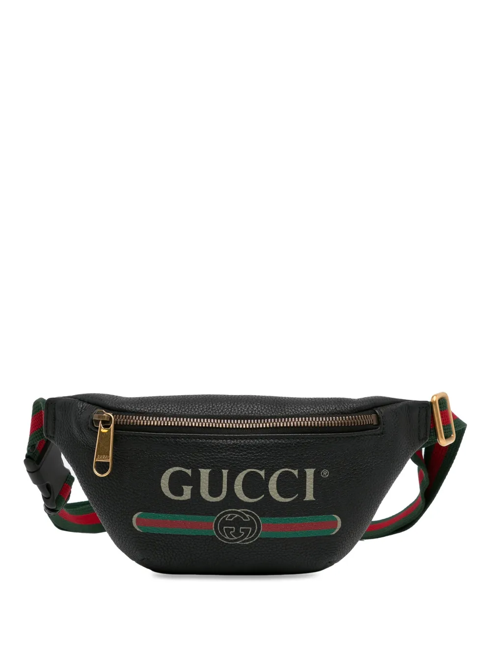 Pre-owned Gucci 2016-2024 Large Logo Belt Bag In Black