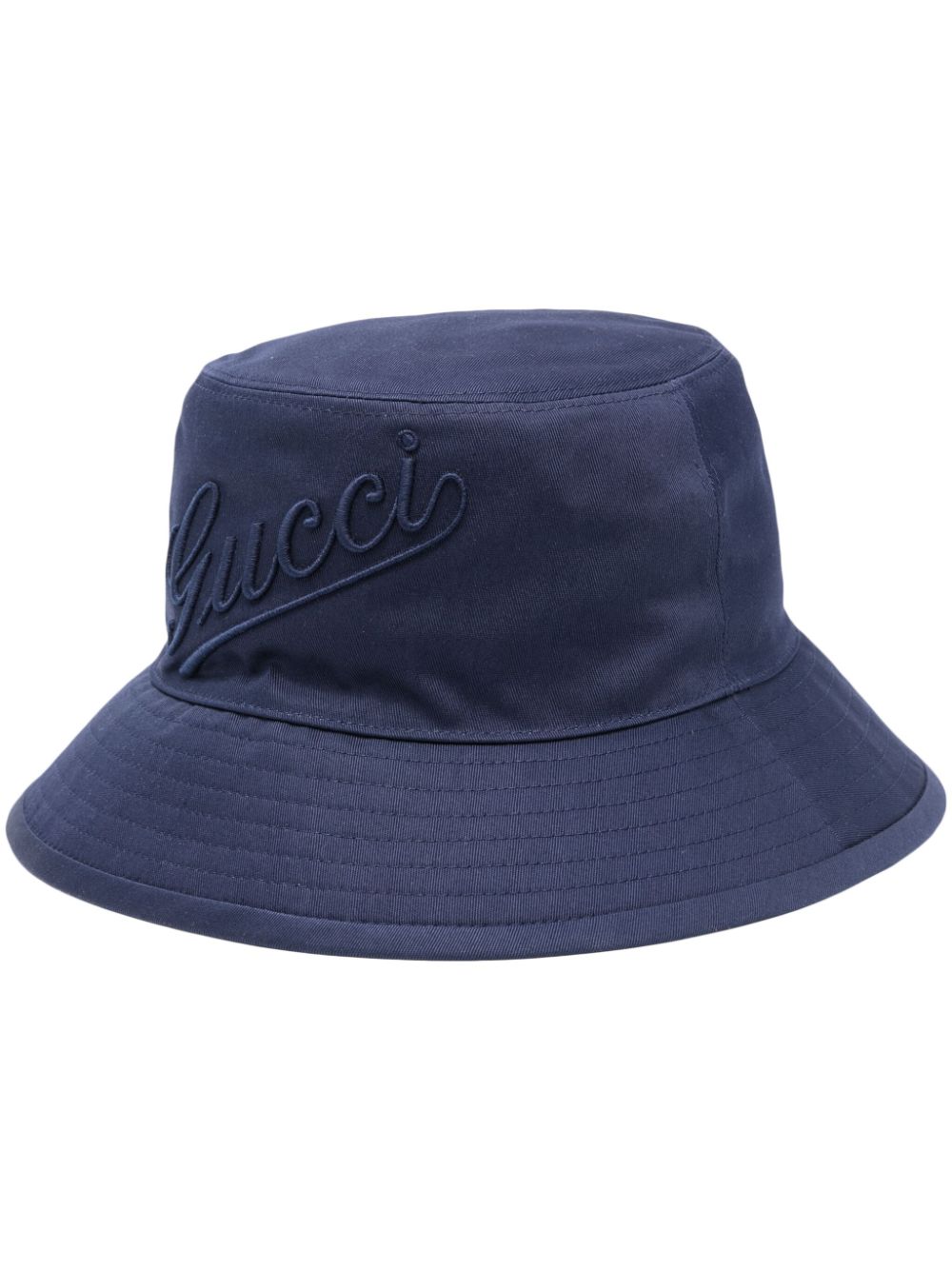Gucci Logo-embroidered Bucket Hat In Blue