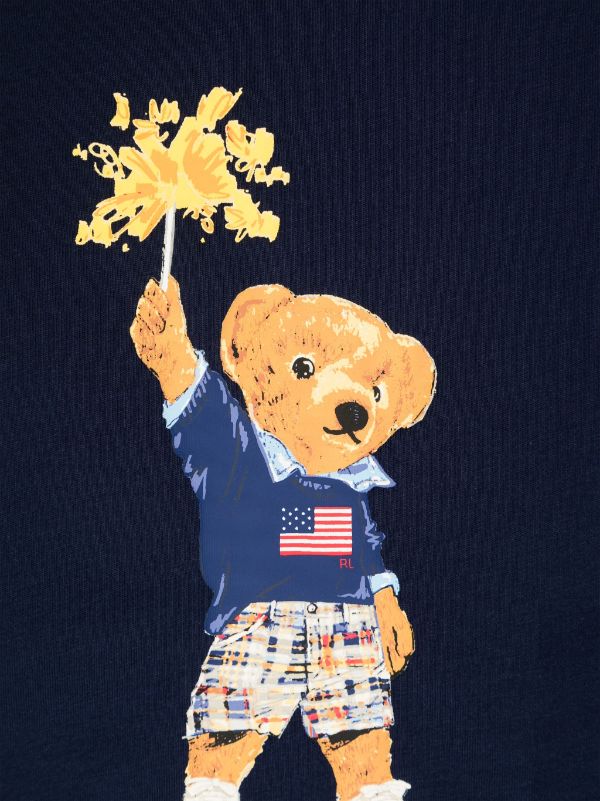 POLO RALPH LAUREN KIDS Polo Bear-print Cotton T-shirt | Blue | FARFETCH AO