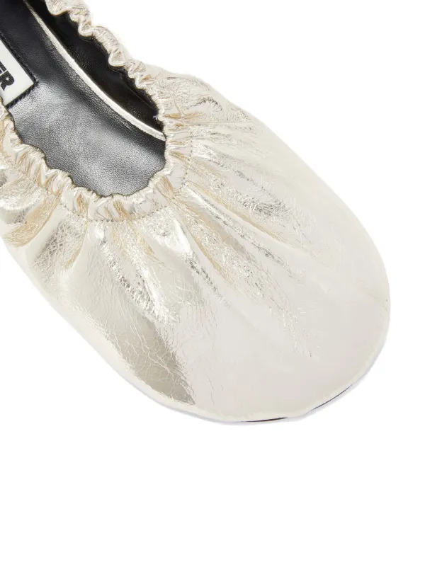 Jil Sander ギャザーディテール フラットシューズ | イエロー