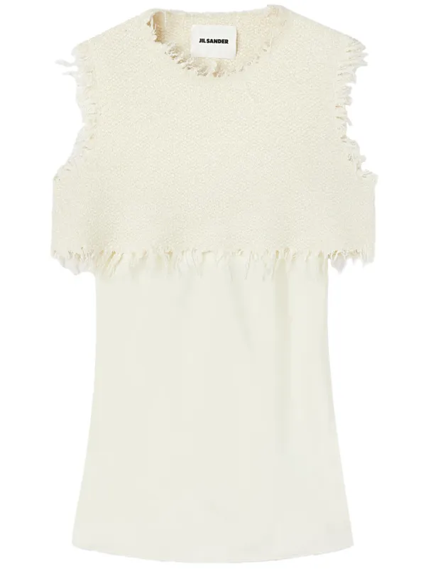 トップス JILSANDER design tops Jil Sander layered-design Sleeveless Top | White | FARFETCH IN