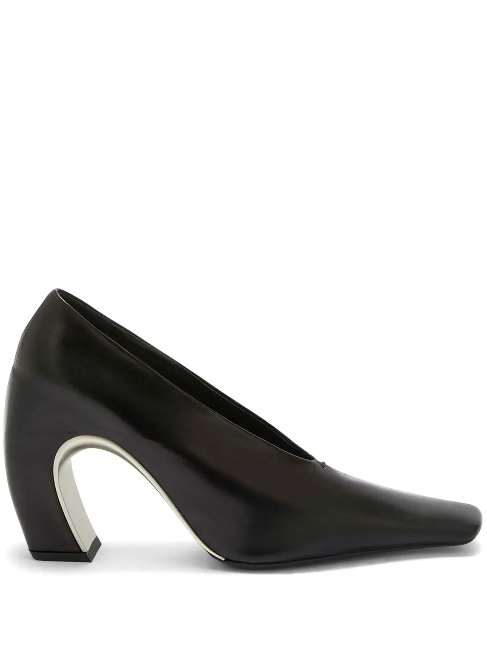 Jil Sander square-toe leather pumps Black