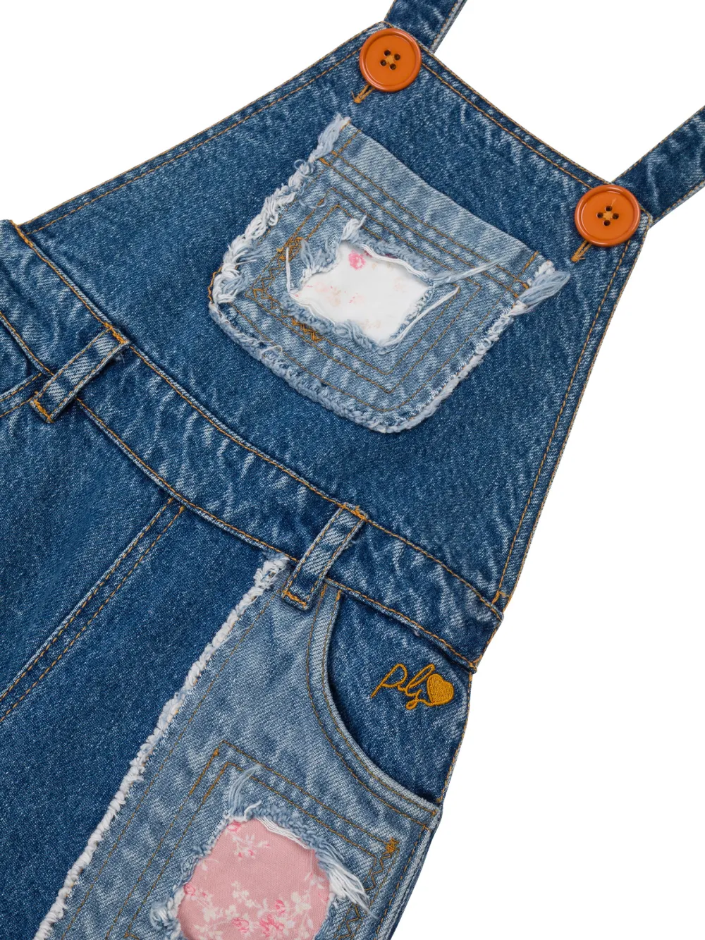 Philosophy Di Lorenzo Serafini Kids Tuinbroek met patchwork Blauw