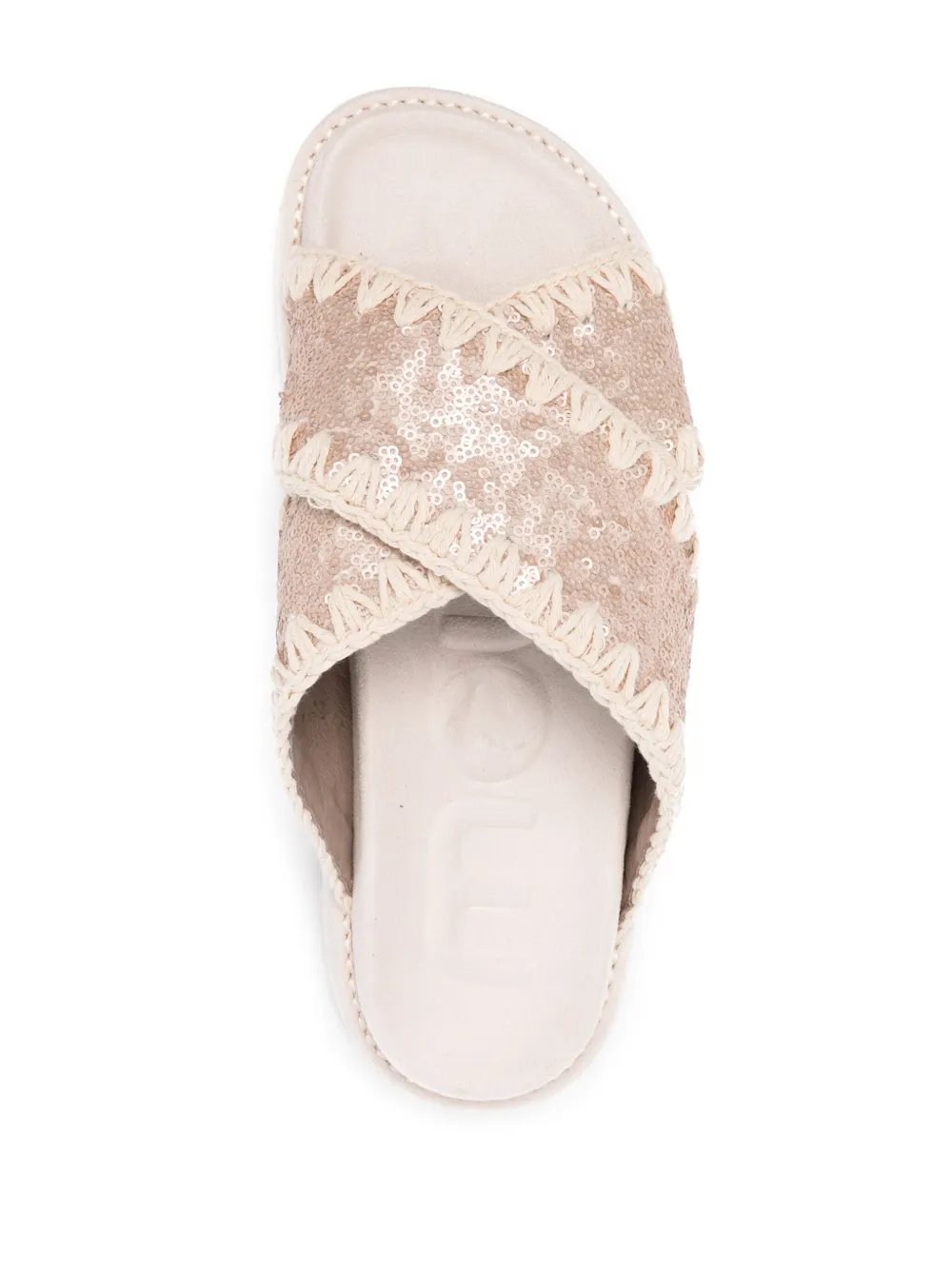 Mou Bio Criss-Cross sequin-embellished sandals Pink