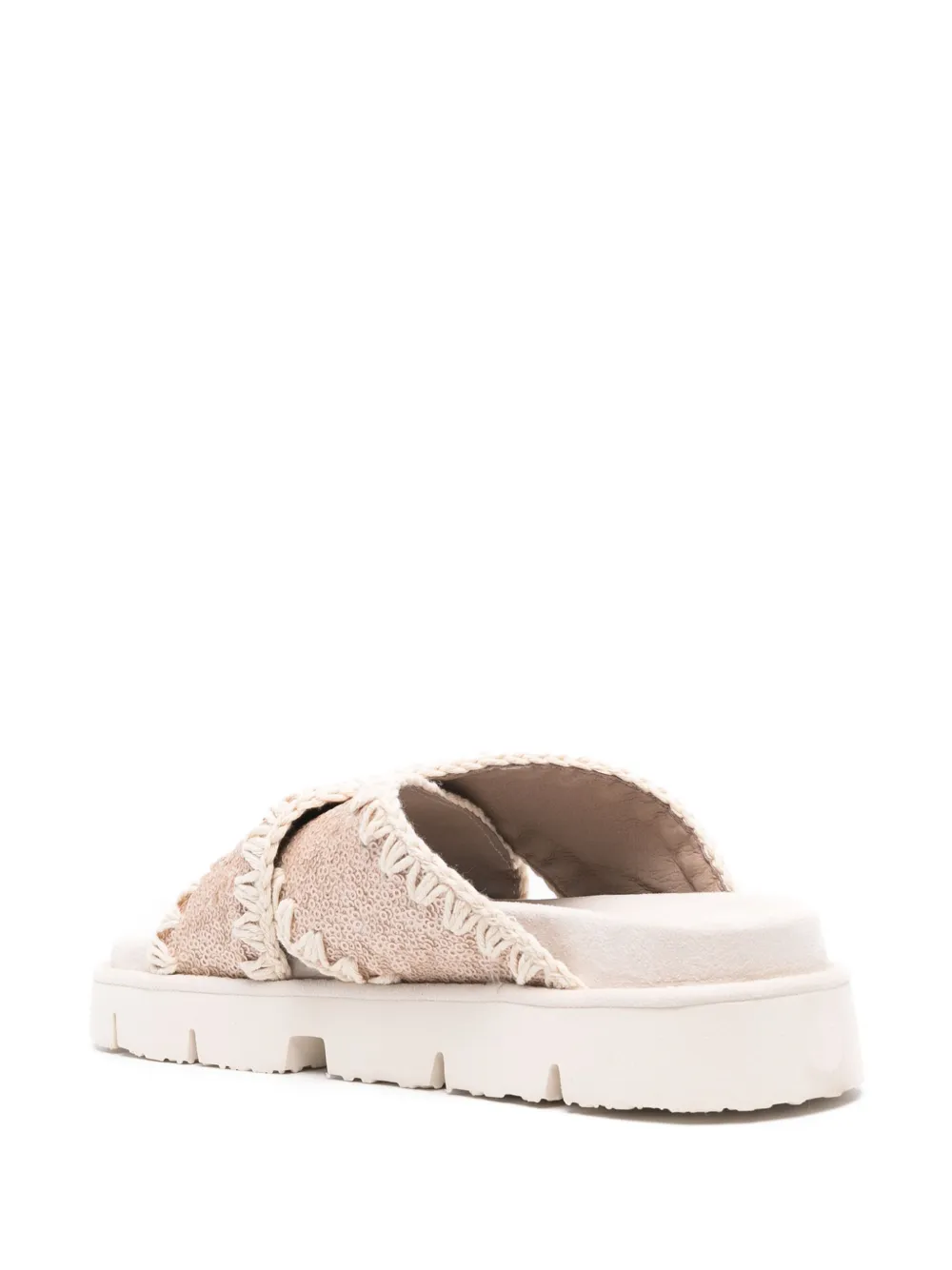 Mou Bio Criss-Cross sequin-embellished sandals Pink