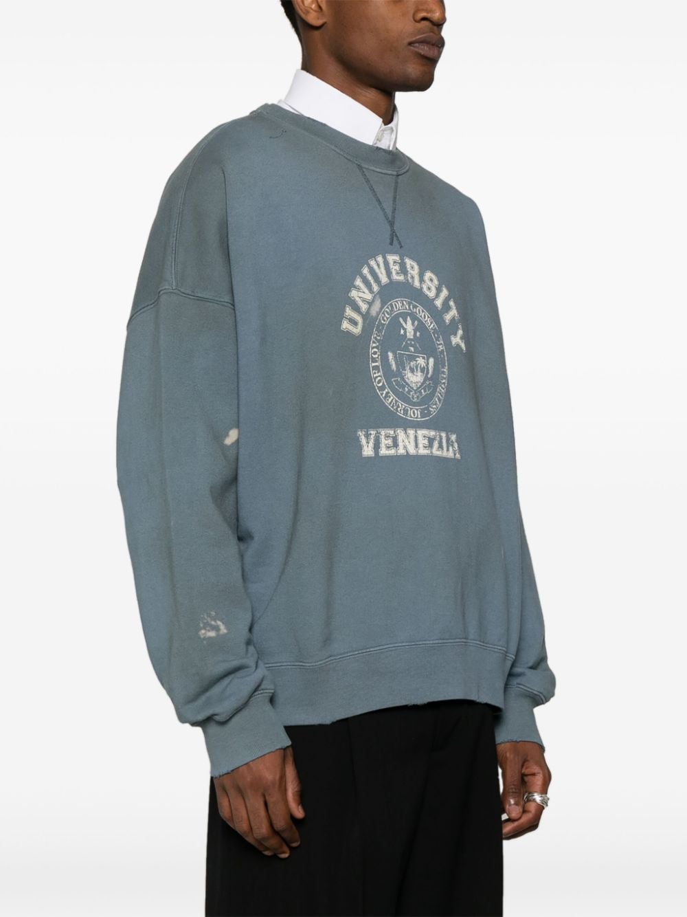 Shop Golden Goose Martin Cotton Sweatshirt In Blue